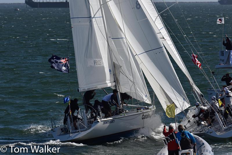 Congressional Cup Day 3, Long Beach Yacht Club, April 20, 2018 photo copyright Tom Walker taken at Long Beach Yacht Club and featuring the Catalina 37 class