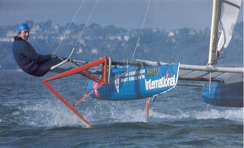 The other great partnership that underpinned foiling at Weymouth Speed Week was Philip Hansford's single handed Mayfly - photo © Guy Gurney