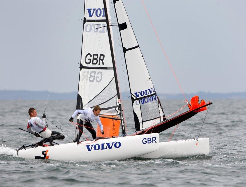 James Ellis and Andrew Glover win bronze in the SL16 class at the Volvo Youth Sailing World Championships photo copyright onEdition taken at  and featuring the Catamaran class