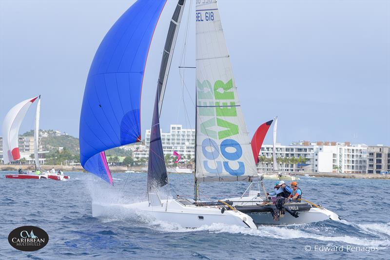 Enola, winner of Yacht Club Port de Plaisance Race Day 1 on Caribbean Multihull Challenge day 1 photo copyright Edward Penagos taken at Sint Maarten Yacht Club and featuring the Catamaran class