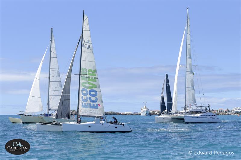 Caribbean Multihull Challenge day 1 photo copyright Edward Penagos taken at Sint Maarten Yacht Club and featuring the Catamaran class