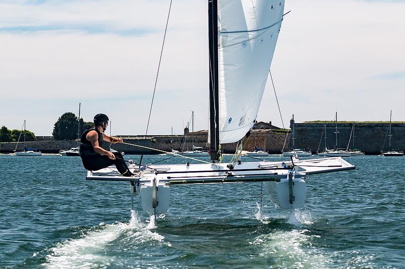 Befoil is a 16ft (4.9mtr) foiling catamaran with racks aimed at sailing schools and those wanting a first experience of foiling - photo © Charles de Lisle