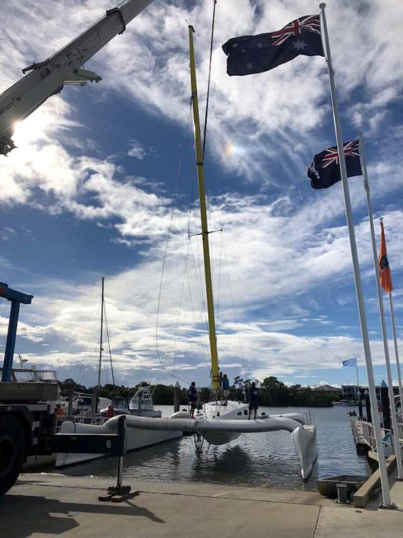 Hull, check, mast, check, sails, check - Brisbane to Gladstone Multihull Race photo copyright Multihull Yacht Club Queensland taken at Multihull Yacht Club Queensland and featuring the Catamaran class