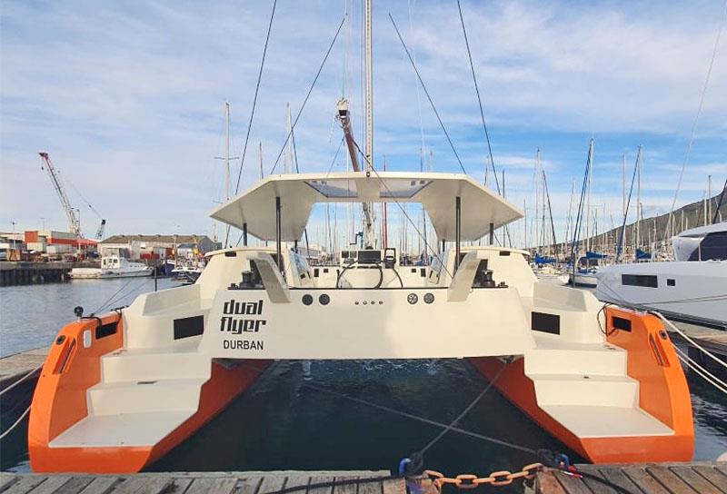 Wide stance of the Scape 40 and the aft mounted, U-Shaped helm station photo copyright Scape Yachts taken at  and featuring the Catamaran class