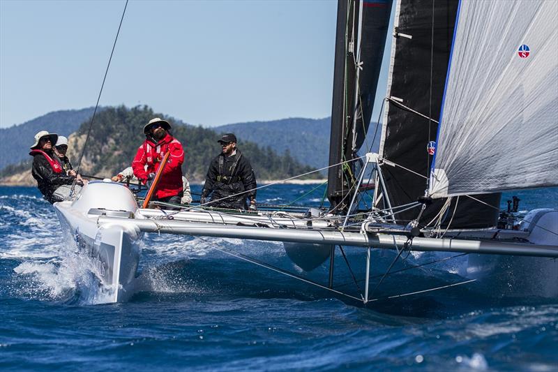 Ullman Sails in the box seat - Airlie Beach Race Week 2019 photo copyright Andrea Francolini taken at Whitsunday Sailing Club and featuring the Catamaran class