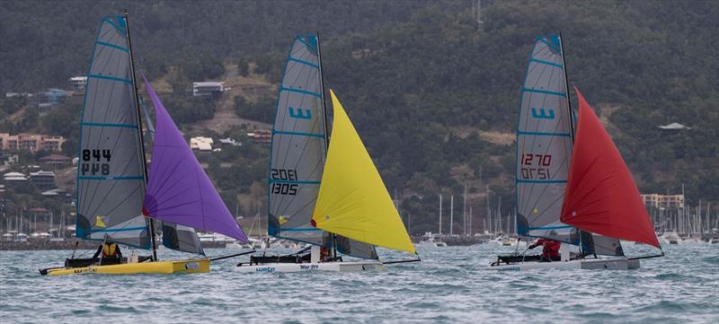 The WETA's with The Other Office out in front - ABRW photo copyright Shirley Wodson taken at Whitsunday Sailing Club and featuring the Catamaran class