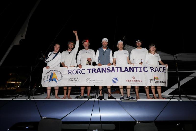 Gunboat 68 Tosca, sailed by Ken Howery and Alex Thomson finished the RORC Transatlantic Race on Tuesday 25th January at UTC 23:27:13 after a stop for repairs in the Azores - photo © Arthur Daniel / RORC