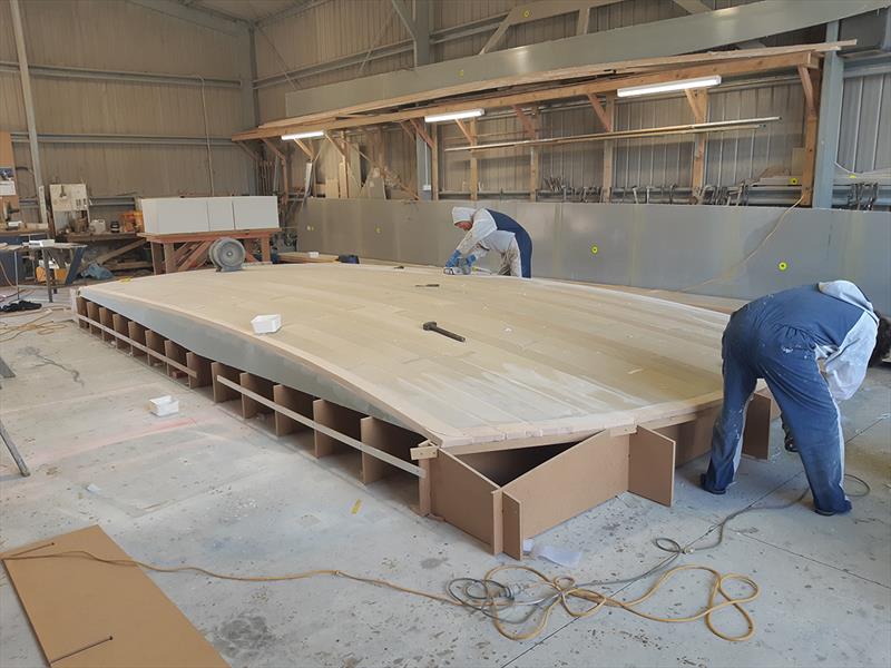 12m Roger Hill power cat `Celeste` being built with DuFLEX at G&T Marine, Auckland photo copyright DuFLEX taken at  and featuring the Catamaran class