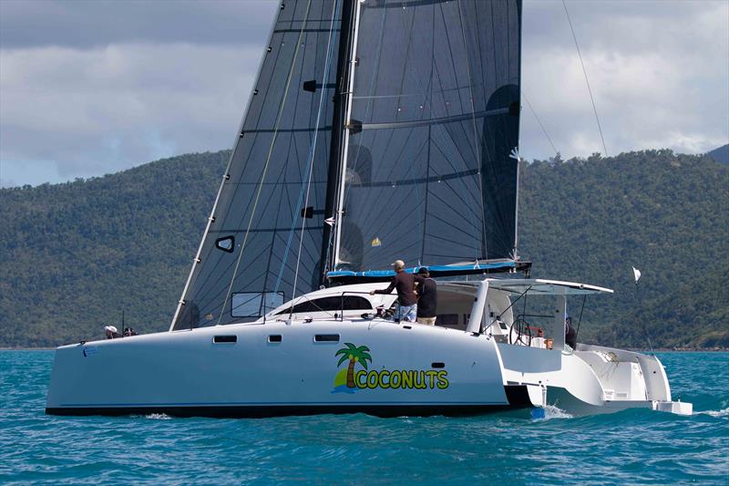 Airlie Beach Race Week 2022: Coconuts won the first race of Divison 1 Multihull Racing photo copyright Shirley Wodson / ABRW taken at Whitsunday Sailing Club and featuring the Catamaran class