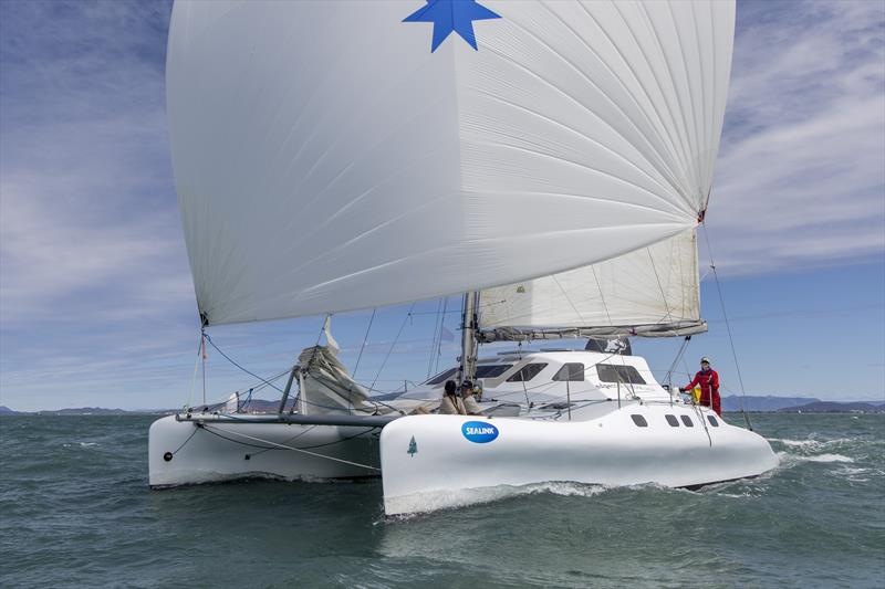 Roamance scored her second win on day 2 of SeaLink Magnetic Island Race WeekMIRW pic photo copyright Andrea Francolini / SMIRW taken at Townsville Yacht Club and featuring the Catamaran class