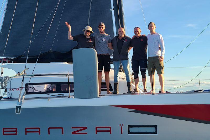 The Bermuda Lorient record attempt 2023 - Departure of Banzai photo copyright Larry Jacobs taken at  and featuring the Catamaran class