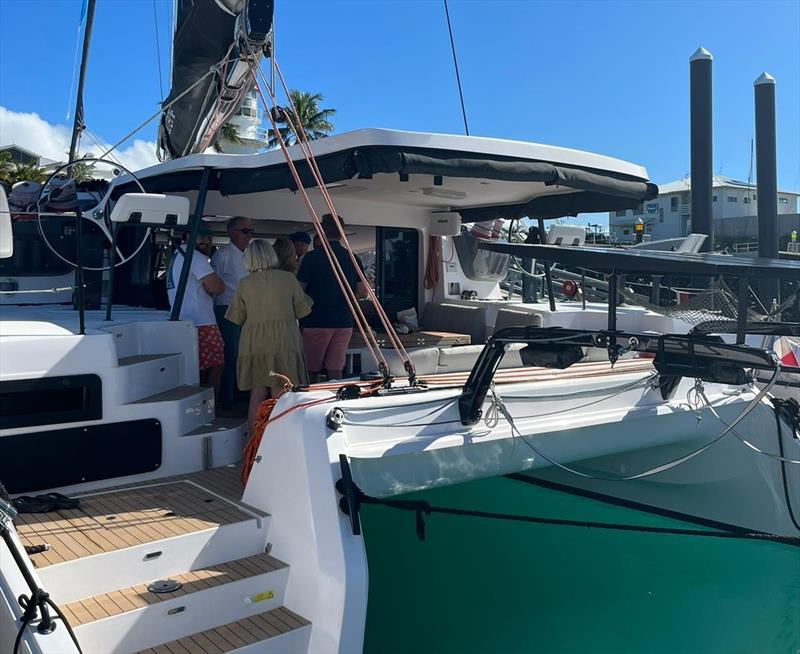 Mackay boat show visitors getting a tour on Greatcircle Outremer 55 photo copyright Outremer taken at  and featuring the Catamaran class