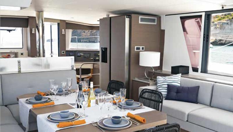 Bali 4.6 dining photo copyright Yacht Share Mariner taken at  and featuring the Catamaran class