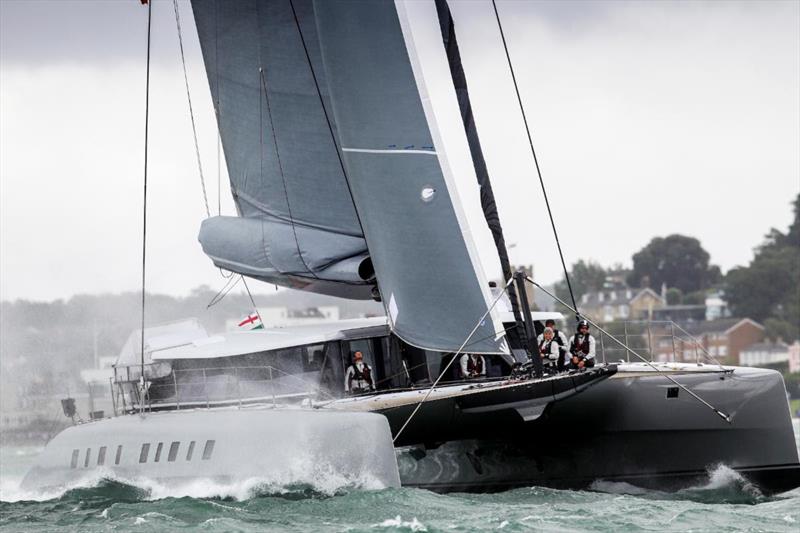 The largest MOCRA class entry is Adrian Keller's 82ft Irens catamaran, Allegra - Rolex Fastnet Race - photo © Paul Wyeth