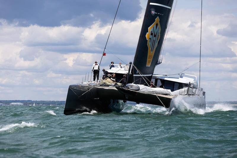 The maxi catamaran Allegra is most used to racing in strong conditions - photo © Arthur Daniel / RORC