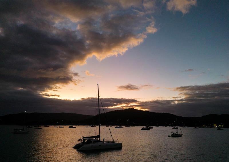 Moody early morning at Airlie Beach photo copyright Andrea Francolini taken at Whitsunday Sailing Club and featuring the Catamaran class