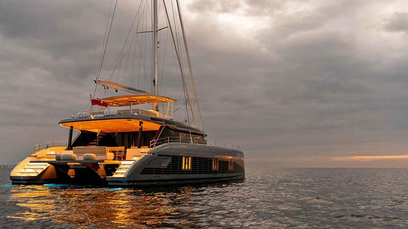 Tender platform as the al resco lounge - Sunreef Eco 60 photo copyright Sunreef Yachts taken at  and featuring the Catamaran class