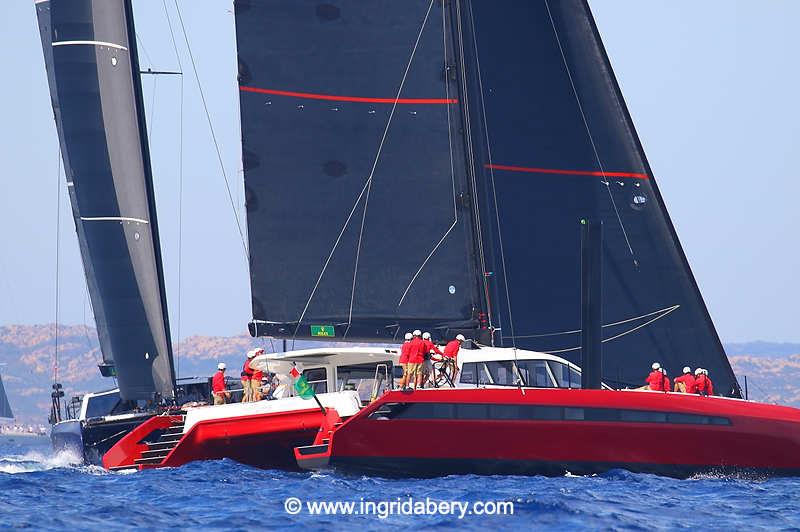 Maxi Yacht Rolex Cup 2023 Day 1 photo copyright Ingrid Abery / www.ingridabery.com taken at Yacht Club Costa Smeralda and featuring the Catamaran class