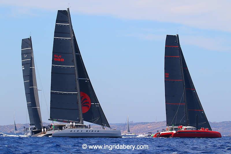 Maxi Yacht Rolex Cup 2023 Day 1 photo copyright Ingrid Abery / www.ingridabery.com taken at Yacht Club Costa Smeralda and featuring the Catamaran class
