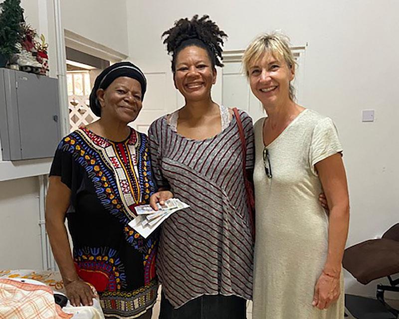 Pastor Lena and her daughter Debbie. We handed over also cash donations from a young traveler who collected it by singing songs to anyone who was open to donate photo copyright Renate Klocke taken at  and featuring the Catamaran class