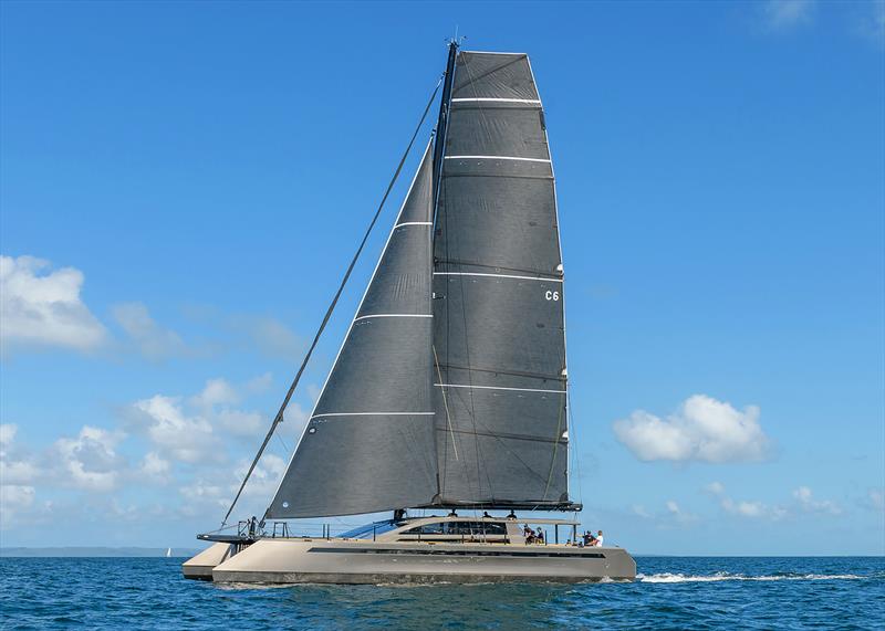 Cure Custom 70 Noire with upwind wardrobe photo copyright Cure Marine taken at  and featuring the Catamaran class