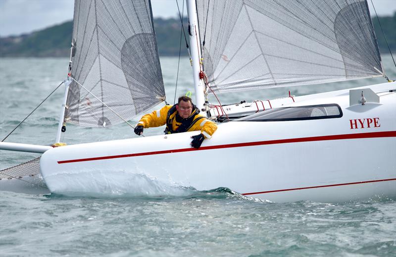 Round the Island Race photo copyright Tom Hicks / www.solentaction.com taken at Island Sailing Club, Cowes and featuring the Catamaran class