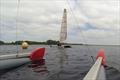 John Terry (behind the lens) pursues Gareth Ede around the windward mark - Catapult Travellers Trophy Series at the Rutland Sailing Club Catamaran Open © John Terry