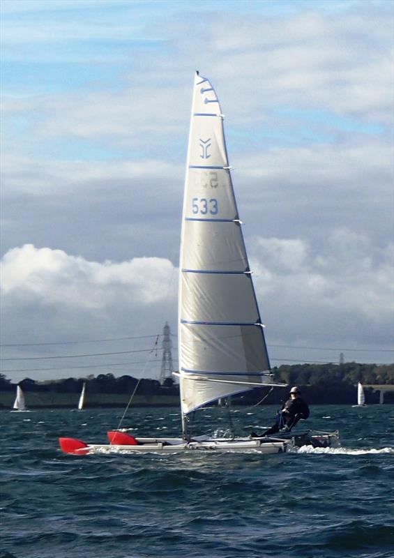 John Terry, TT winner, powering to windward in the final 2014 event at Grafham photo copyright Alastair Forrest taken at Grafham Water Sailing Club and featuring the Catapult class