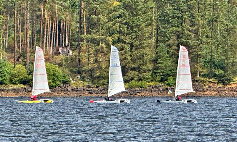 Stuart Ede (531) enjoys a brief moment in the lead during the Catapult Northerns at Kielder photo copyright Richard Purdy taken at Kielder Water Sailing Club and featuring the Catapult class