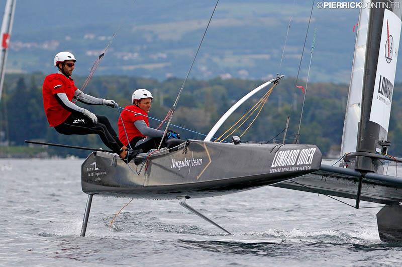 Fleet Race qualification day 2 in the Little Cup 2015 photo copyright Pierrick Contin / www.pierrickcontin.com taken at Société Nautique de Genève and featuring the C Class Cat class