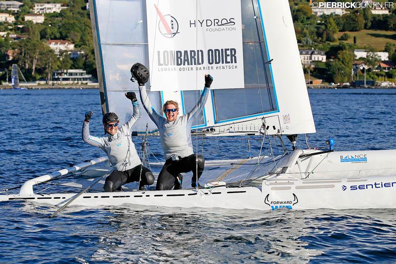 Little Cup 2015 action on Lake Geneva photo copyright Pierrick Contin / www.pierrickcontin.com taken at Société Nautique de Genève and featuring the C Class Cat class