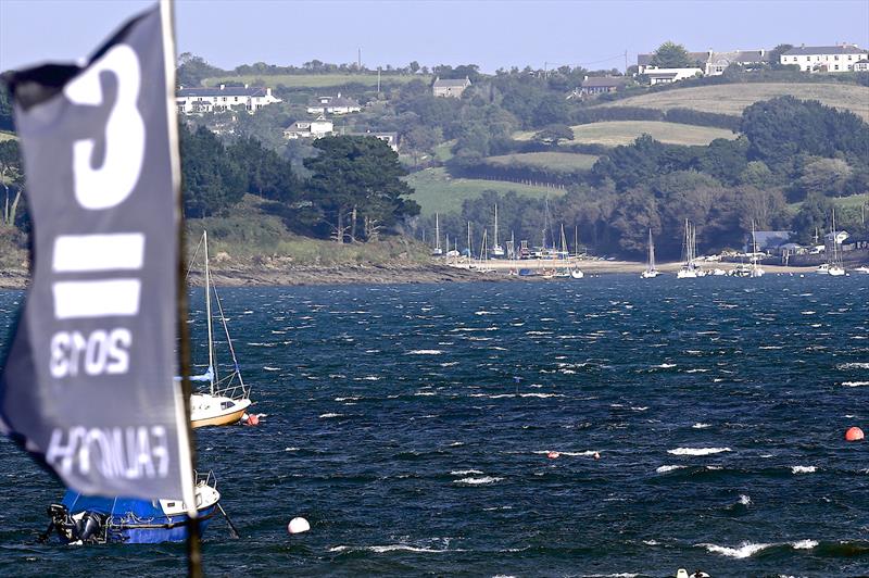 Too much wind on day 6 of the C-Class Catamaran Championship in Falmouth photo copyright Meredith Block taken at Restronguet Sailing Club and featuring the C Class Cat class
