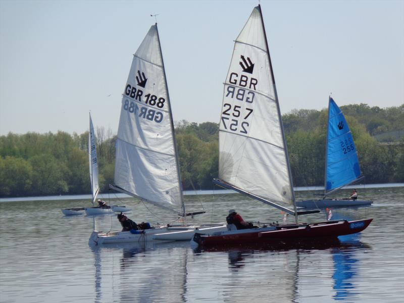 Val Millward (257) and Alex Hovden (188) during the Burghfield Challenger Regatta photo copyright Marion Edwards taken at Burghfield Sailing Club and featuring the Challenger class