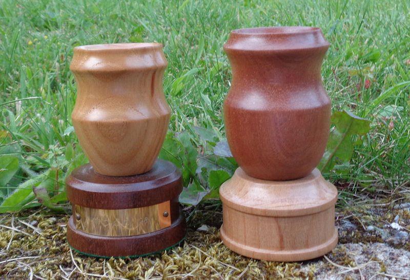 Challenger Welsh Open Championships - the first (left) and second (right) generation miniature Llyn Brenig urns - photo © Marion Edwards