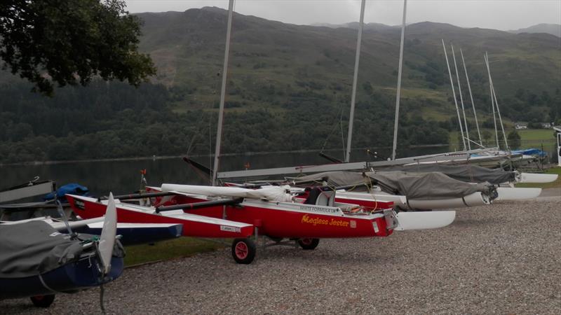 Uninspiring conditions on Sunday for the Sailability Scotland Challenger Travellers at Loch Earn  photo copyright Annie Molyneux taken at Loch Earn Sailing Club and featuring the Challenger class