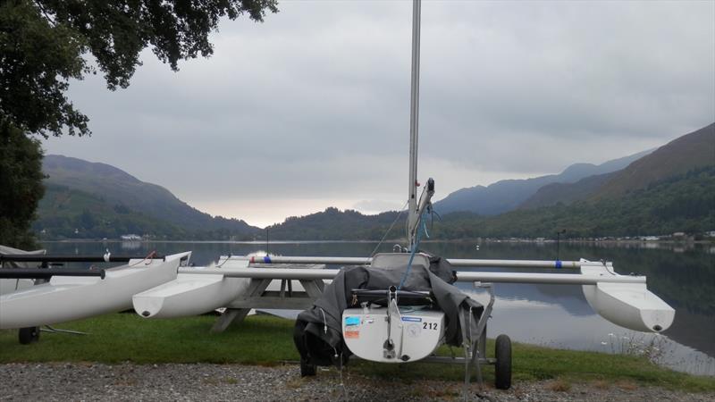 Uninspiring conditions on Sunday for the Sailability Scotland Challenger Travellers at Loch Earn  photo copyright Annie Molyneux taken at Loch Earn Sailing Club and featuring the Challenger class
