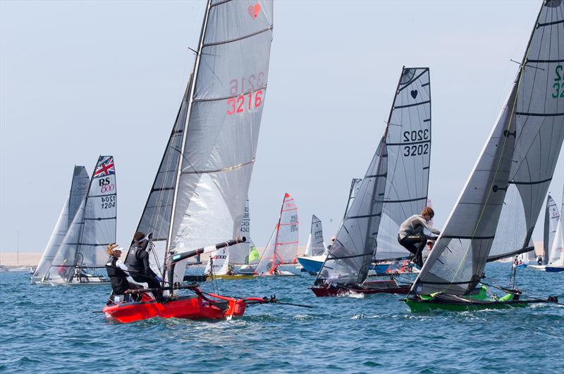 Cherubs at the Weymouth Dinghy Regatta - Jamie Pearson and Gerogie Altham pull a fast one on the fleet in Poppy - photo © Richard White