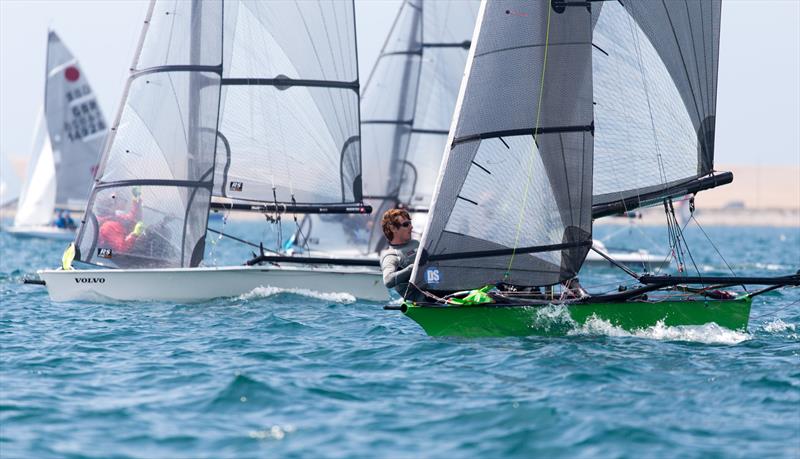 Cherubs at the Weymouth Dinghy Regatta - Paul Croote and Ed Higham storming upwind, shadowing the 800s in Marmite photo copyright Richard White taken at Castle Cove Sailing Club and featuring the Cherub class