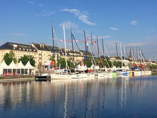 20 Class40s on the Quai Vendeuvre, Bassin Saint-Pierre in Caen photo copyright Normandy Channel Race taken at  and featuring the Class 40 class