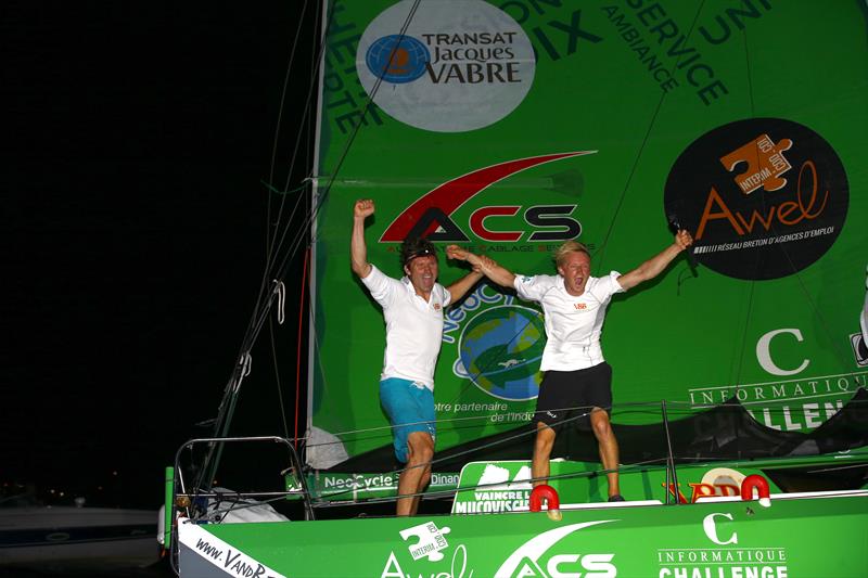 Maxime Sorel and Antoine Carpentier on V&B win the Class 40s in the Transat Jacques Vabre 2017 - photo © Jean-Marie Liot / ALeA / TJV