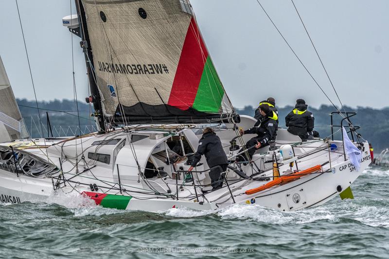 Sevenstar Round Britain and Ireland Race start photo copyright Sam Kurtul / www.worldofthelens.co.uk taken at Royal Ocean Racing Club and featuring the Class 40 class