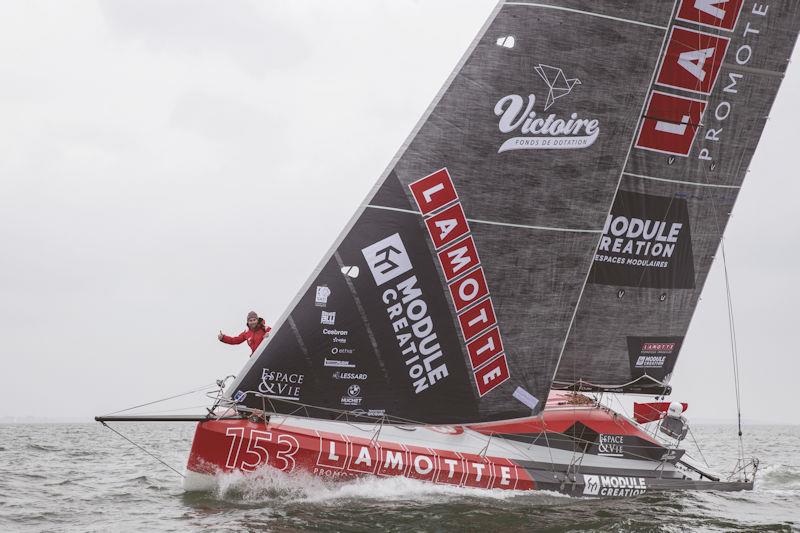 Anglo-French skipper, Luke Berry on board Lamotte-Module in the Route du Rhum-Destination Guadeloupe photo copyright Boris Herrmann taken at  and featuring the Class 40 class