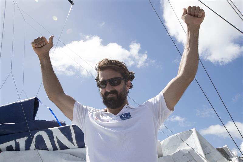 French sailor, Yoann Richomme wins the Class 40 category on Veedol-AIC in the Route du Rhum-Destination Guadeloupe photo copyright Alexis Courcou taken at  and featuring the Class 40 class
