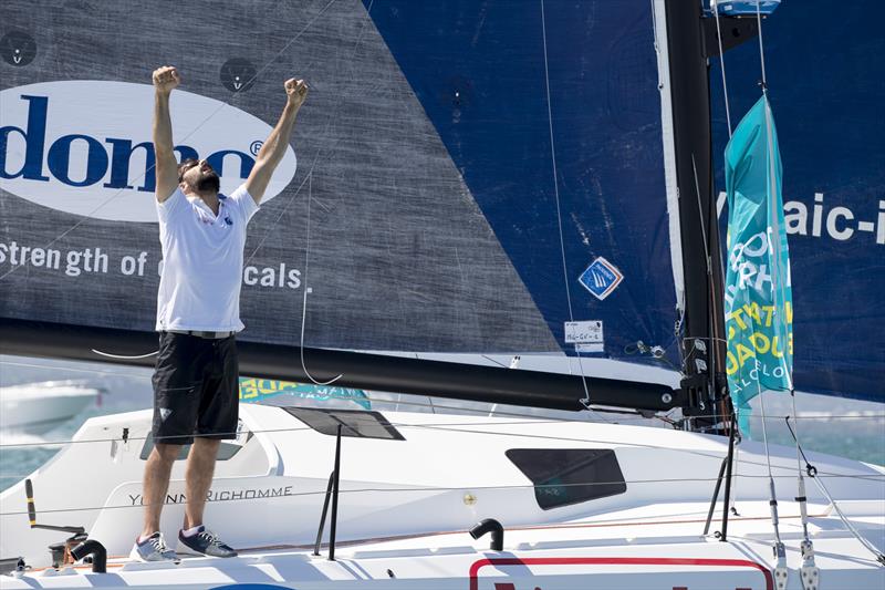 French sailor, Yoann Richomme wins the Class 40 category on Veedol-AIC in the Route du Rhum-Destination Guadeloupe photo copyright Alexis Courcou taken at  and featuring the Class 40 class
