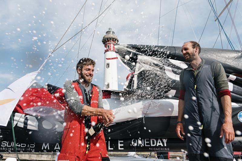 Valentin Gautier and Simon Koster on Banque du Léman win the Normandy Channel Race 2020 photo copyright Jean-Marie Liot / NCR taken at  and featuring the Class 40 class