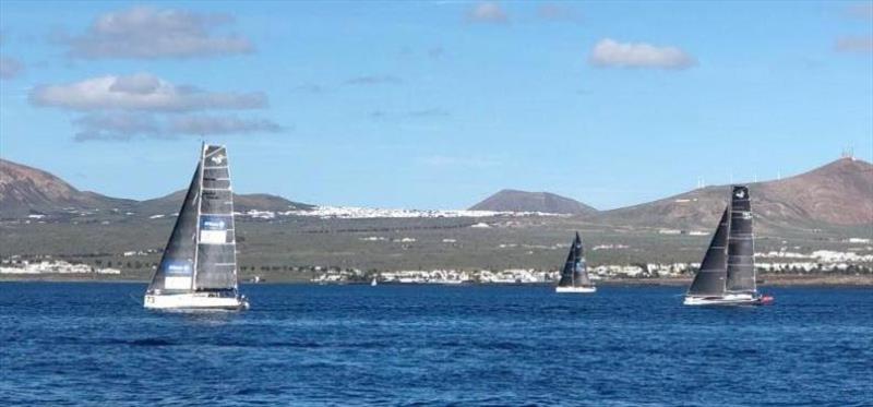 Class40s at the start of the RORC Transatlantic Race from Marina Lanzarote - Sirius, Eärendil and Hydra - photo © RORC