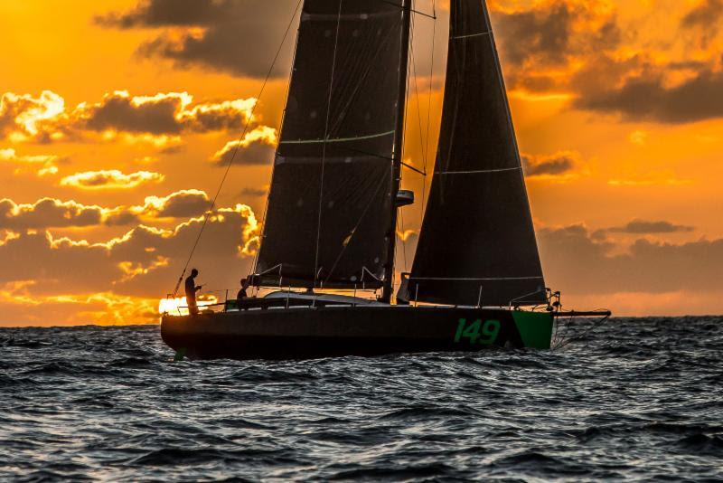 Sunset arrival in Grenada for Class40 Hydra - 2018 RORC Transatlantic Race photo copyright RORC / Arthur Daniel taken at Royal Ocean Racing Club and featuring the Class 40 class