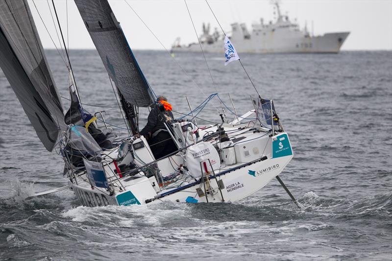 Michel Desjoyeaux in Lumibird in the 50th La Solitaire URGO Le Figaro Leg 1 photo copyright Alexis Courcoux taken at  and featuring the Class 40 class