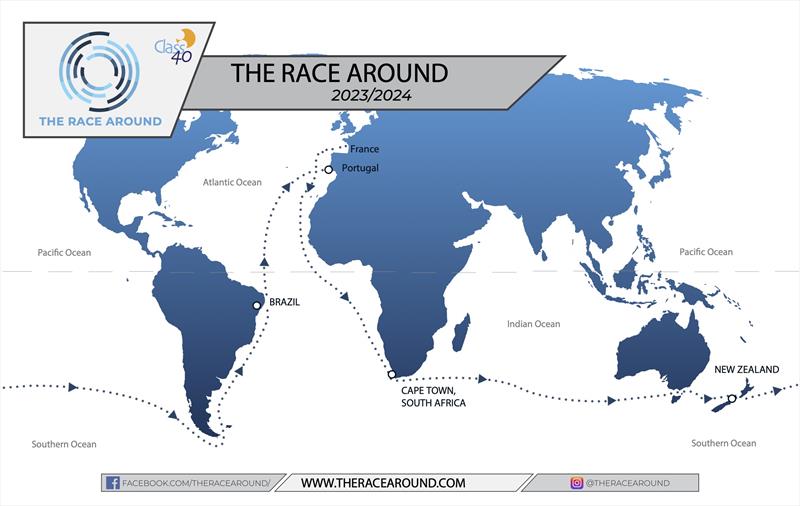 The Race Around's 2023/2024 course photo copyright Race Around taken at American Yacht Club, New York and featuring the Class 40 class