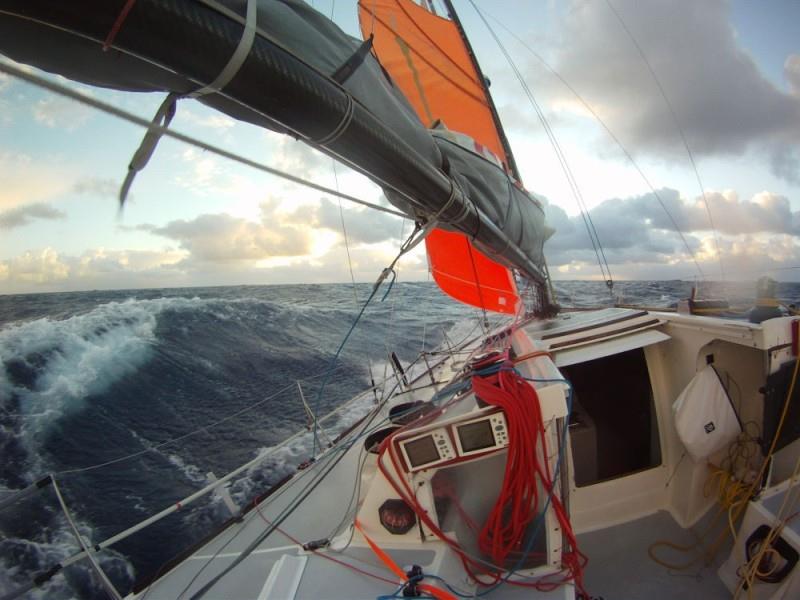 4 reefs in the main and storm jib ahead of Cape Horn - photo © Global Solo Challenge